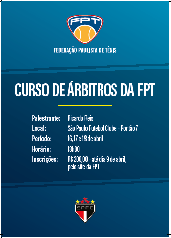 ÚLTIMOS DIAS PARA INSCREVER-SE NO CURSO DE ÁRBITROS DA FPT