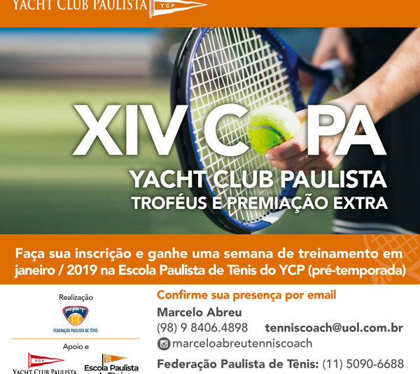 YACHT CLUB PAULISTA IRÁ OFERECER TREINAMENTO (PRÉ-TEMPORADA 2019) PARA TODOS OS INSCRITOS DA XIV COPA YCP – INFANTOJUVENIL