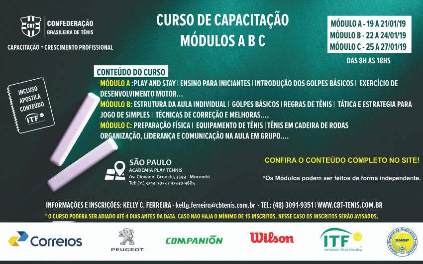 CURSO DE CAPACITAÇÃO DA CBT – JANEIRO/2019