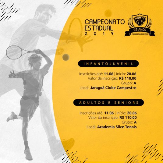 CAMPEONATO ESTADUAL 2019 – CATEGORIAS INFANTOJUVENIL, ADULTOS E SENIORES