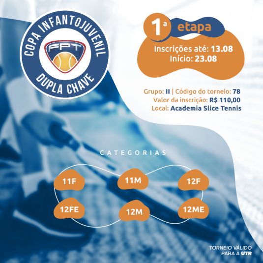 COPA INFANTOJUVENIL FPT DUPLA CHAVE – 1ª ETAPA COPA INFANTOJUVENIL FPT DUPLA CHAVE – 1ª ETAPA