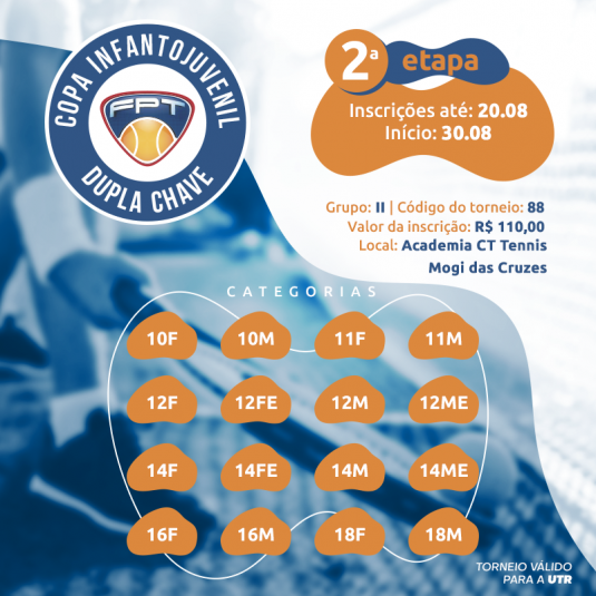 COPA INFANTOJUVENIL FPT DUPLA CHAVE – 2ª ETAPA COPA INFANTOJUVENIL FPT DUPLA CHAVE – 2ª ETAPA