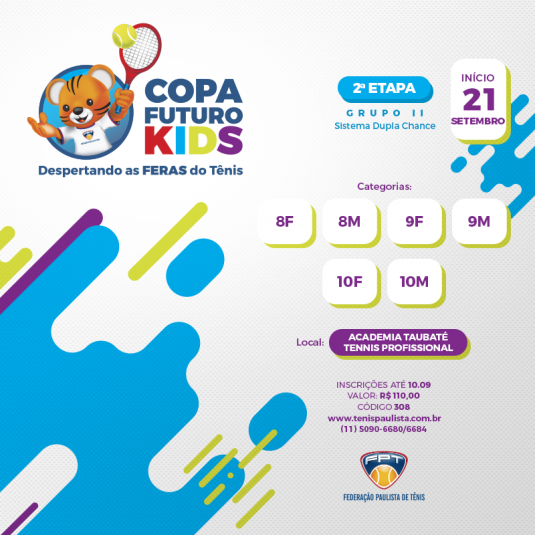 COPA FUTURO KIDS 2º SEMESTRE – INSCRIÇÕES DA 2ª ETAPA