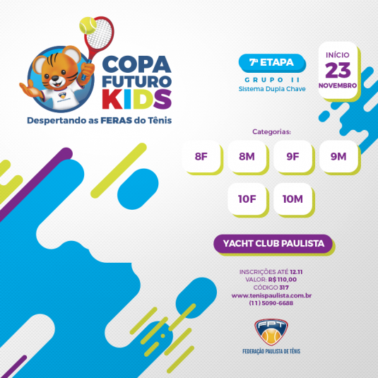 COPA FUTURO KIDS – INSCRIÇÕES DA 8ª ETAPA