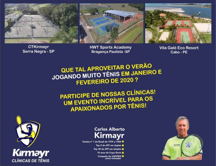 CLÍNICAS DE TÊNIS KIRMAYR – VERÃO 2020 CLÍNICAS DE TÊNIS KIRMAYR – VERÃO 2020