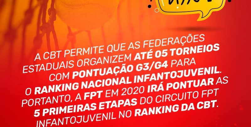 SABIA DISSO? TORNEIO INFANTOJUVENIL PAULISTA COM PONTUAÇÃO NA CBT