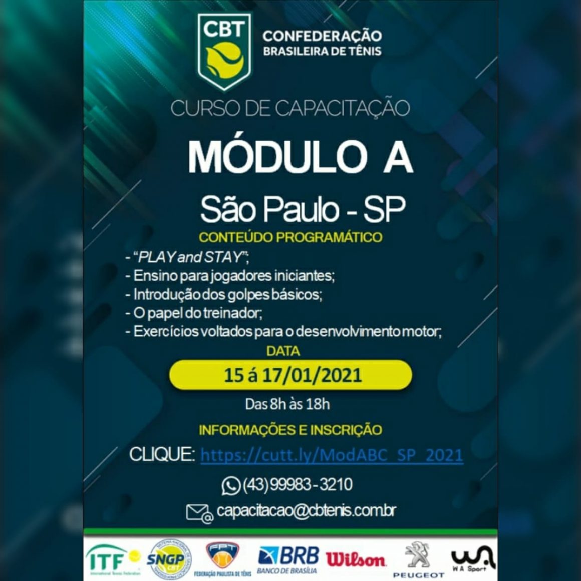 CURSO DE CAPACITAÇÃO – AGENDA 2021