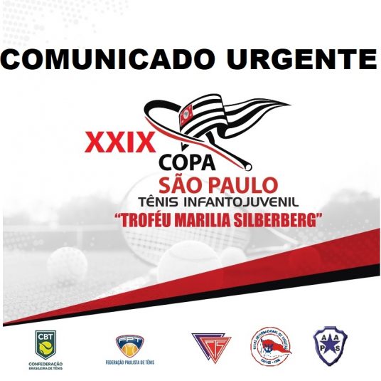 COPA SÃO PAULO DE TÊNIS – ADIAMENTO DE DATA COPA SÃO PAULO DE TÊNIS – ADIAMENTO DE DATA