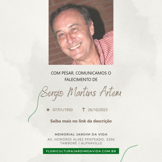 Nota de Pesar – Sergio Martins Artem Nota de Pesar – Sergio Martins Artem