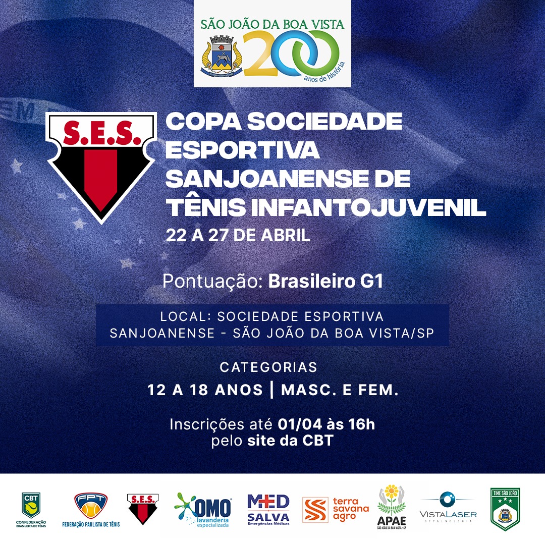 COPA SOCIEDADE ESPORTIVA SANJOANENSE DE TÊNIS INFANTOJUVENIL! COPA SOCIEDADE ESPORTIVA SANJOANENSE DE TÊNIS INFANTOJUVENIL!