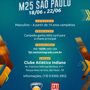Federação Paulista de Tênis realiza pré-quali para o ITF M25 de São Paulo