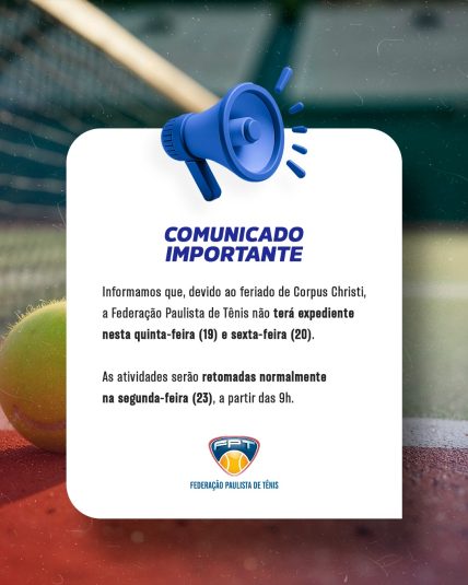 Comunicado – Feriado Corpus Christi