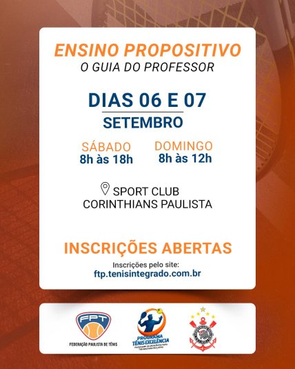 FPT abre inscrições para o primeiro curso do Programa Tênis Excelência para Treinadores Paulista FPT abre inscrições para o primeiro curso do Programa Tênis Excelência para Treinadores Paulista