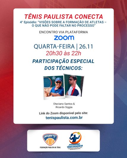 FPT realiza quarta edição do Tênis Paulista Conecta no dia 26 de novembro FPT realiza quarta edição do Tênis Paulista Conecta no dia 26 de novembro