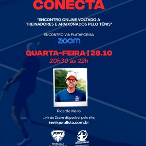 Tênis Paulista Conecta terá Ricardo Mello como convidado nesta quarta (28). Participe!