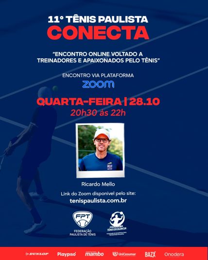 Tênis Paulista Conecta terá Ricardo Mello como convidado nesta quarta (28). Participe!